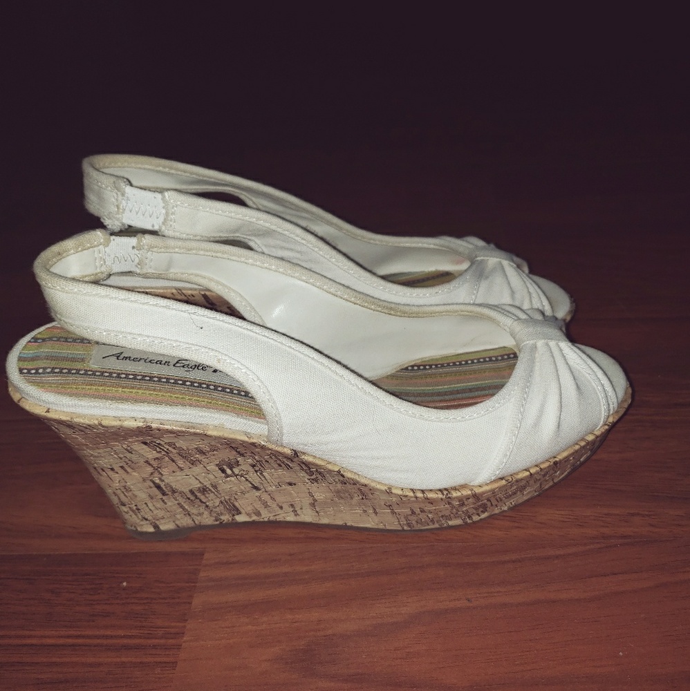 White wedge sandals